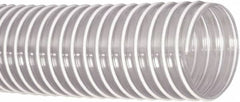 Flexaust - 1-1/2" ID, 29 Hg Vac Rating, 30 psi, PVC Vacuum & Duct Hose - 50' Long, Clear, 1-1/2" Bend Radius, 20 to 160°F - Caliber Tooling