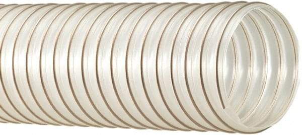 Flexaust - 4" ID, 29 Hg Vac Rating, 25 psi, Polyurethane Vacuum & Duct Hose - 25' Long, Clear, 4" Bend Radius, -65 to 225°F - Caliber Tooling