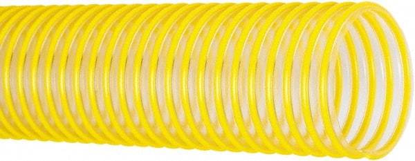 Flexaust - 3" ID, 26 Hg Vac Rating, 32 psi, Polyurethane Vacuum & Duct Hose - 25' Long, Yellow, 3.7" Bend Radius, -40 to 200°F - Caliber Tooling