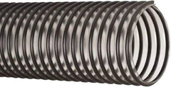 Flexaust - 9" ID, 5 Hg Vac Rating, 9 psi, PVC Vacuum & Duct Hose - 25' Long, Clear/Black, 9-1/4" Bend Radius, 20 to 160°F - Caliber Tooling