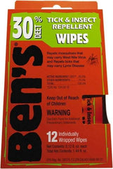 Ben's - 12 Count 30% DEET Towelette - For Ticks, Mosquitos, Disease Carrying Insects - Caliber Tooling