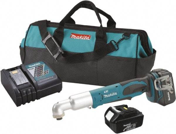 Makita - 18 Volt, 1/4" Drive, 530 In/Lb Torque, Cordless Impact Driver - Inline Handle, 2000 RPM, 2 Lithium-Ion Batteries Included - Caliber Tooling