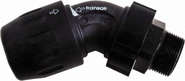 Transair - 1-1/2" ID, 40mm OD, 45° Male Elbow - Plastic, 232 Max psi, 2 Male NPT - Caliber Tooling