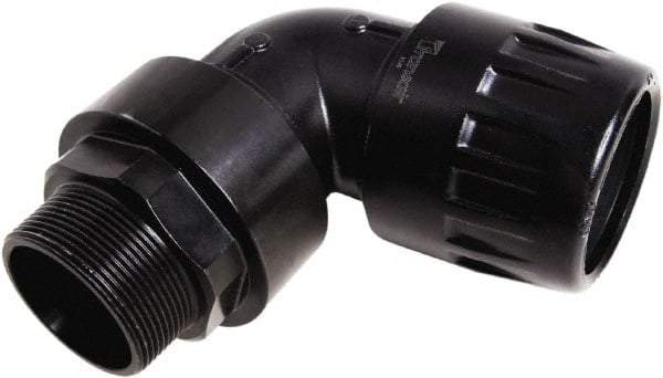 Transair - 7/8" ID, 25mm OD, 90° Male Elbow - Plastic, 232 Max psi, 1 Male NPT - Caliber Tooling