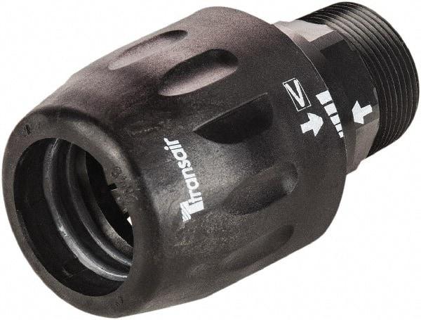 Transair - 1-1/2" ID, 40mm OD, Male Connector - Plastic, 232 Max psi, 1 Male NPT, 4-3/8" Long - Caliber Tooling