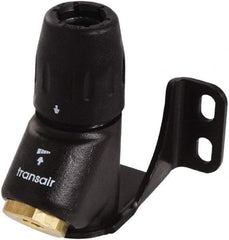 Transair - 1/2" ID, 16.5mm OD, 45° One Port Wall Bracket - Plastic, 232 Max psi, 1/2 & 1/4 Female NPT, 3-5/16" Long - Caliber Tooling