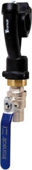 Transair - 7/8" ID, 25mm OD, Wall Bracket with Ball Valve - Plastic, 232 Max psi, 1/2 Female NPT, 10-1/6" Long - Caliber Tooling