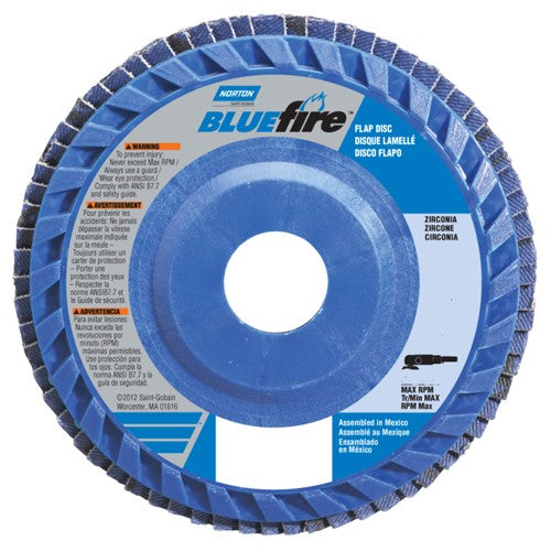 7″ × 7/8″ 80 Grit Type 27 BlueFire Flap Disc - Caliber Tooling