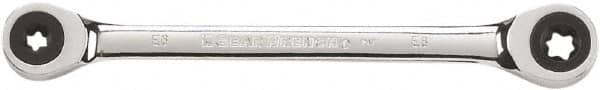 GearWrench - E6 x E8 12 Point Ratcheting Box Wrench - Double End, Chrome Vanadium Steel, Polished Finish - Caliber Tooling