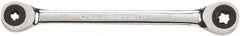 GearWrench - E6 x E8 12 Point Ratcheting Box Wrench - Double End, Chrome Vanadium Steel, Polished Finish - Caliber Tooling