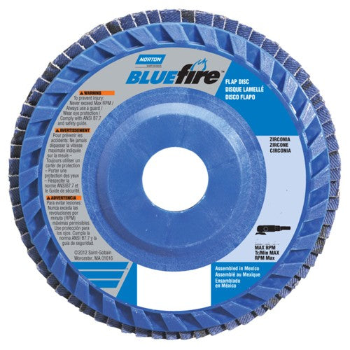 6″ × 7/8″ Flap Disc BlueFire Quick Trim Type 27 Plastic Plate 80 Grit - Caliber Tooling