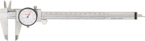 SPI - 0" to 8" Range, 0.001" and 0.02 mm Graduation, 0.001" per Revolution, Dial Caliper - White Face, 50mm Jaw Length, Accurate to 0.03mm - Caliber Tooling