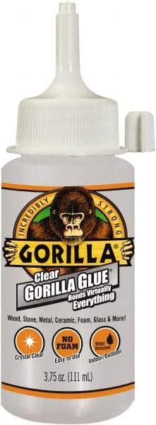 Gorilla Glue - 3.75 oz Bottle Clear All Purpose Glue - 10 min Working Time, 24 hr Full Cure Time, Bonds to Most Surfaces - Caliber Tooling