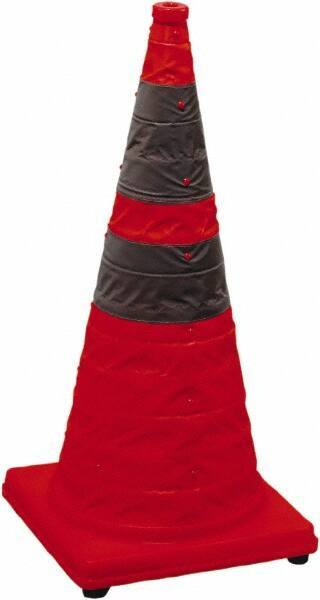 PRO-SAFE - 28" High, Orange Collapsible Traffic Cone - 14" Base Width, 4 Lb - Caliber Tooling