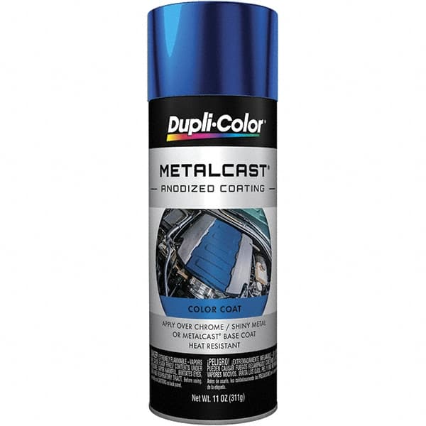 Dupli-Color - 11 oz Blue Anodized Automotive Heat Resistant Paint - Metallic Finish, 500°F Max Temp, Comes in Aerosol Can - Caliber Tooling