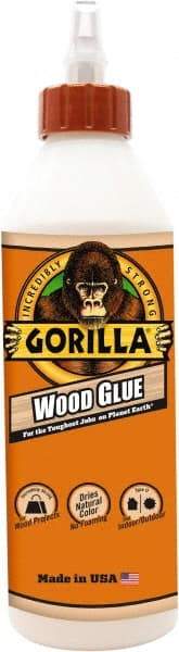 Gorilla Glue - 18 oz Bottle Natural Wood Glue - 3 to 4 hr Working Time, 24 hr Full Cure Time, Bonds to Cork Board & Wood - Caliber Tooling