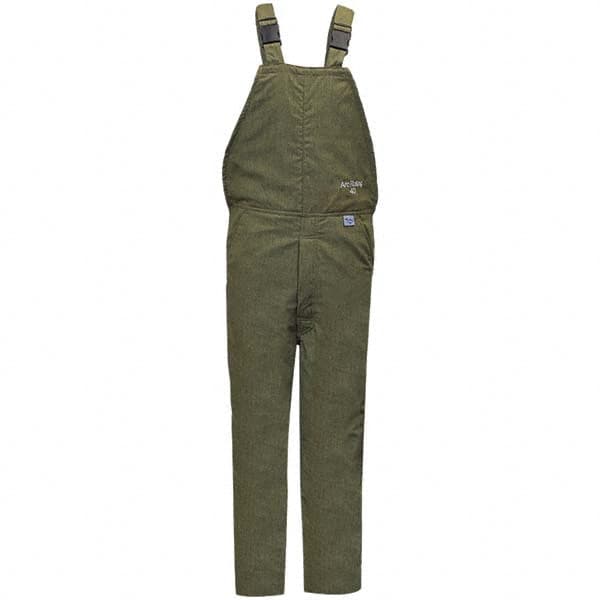 National Safety Apparel - Size 2XL Olive Green HRC 4 Arc Flash Flame Resistant/Retardant Bib Overalls - Exact Industrial Supply