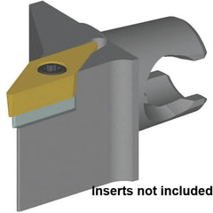 Kennametal - Left Hand Cut, Size KM25, VB.. 1604 & VB.. 332 Insert Compatiblity, External Modular Turning & Profiling Cutting Unit Head - 16mm Ctr to Cutting Edge, 30mm Head Length, Series KM Micro - Caliber Tooling