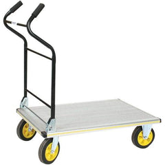 Wesco Industrial Products - 750 Lb Capacity 41" OAH Platform Truck - Ergonomic Cushion Grip Handle, Aluminum, Solid Rubber Wheels - Caliber Tooling