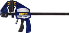 Irwin - 12" Capacity, 3-5/8" Throat Depth Carbon Steel Bar Clamp - 600 Lb Clamping Pressure, 530.23mm Max Spread - Caliber Tooling