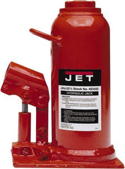 Jet - 22.5 Ton Capacity Hydraulic Bottle Jack - 10.63" to 16-7/8" High, 1-1/2" Screw Length, 7-1/8" Long x 5-1/2" Wide Base - Caliber Tooling