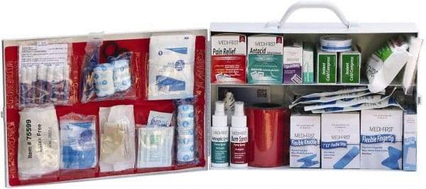 Medique - 435 Piece, 100 Person, Industrial First Aid Kit - 15" Wide x 4-5/8" Deep x 10-1/4" High, Metal Cabinet - Caliber Tooling