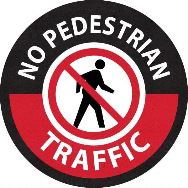 NMC - "No Pedestrian Traffic", 36" Long x 36" Wide, Sportwalk Safety Sign - Rectangle, 0.005" Thick, Use for Workplace/Safety - Caliber Tooling