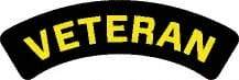 NMC - Veteran, Hard Hat Label - Yellow on Black, 0.004" Thick, Indoor or Outdoor, Adhesive Backed, For Accident Prevention - Caliber Tooling