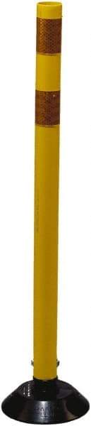 PRO-SAFE - 36" High x 3" Wide Reflective Tubular Surface Mount Delineator - Urethane, 3 Lbs, Yellow - Caliber Tooling