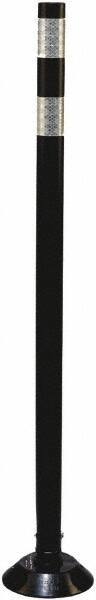 PRO-SAFE - 36" High x 3" Wide Reflective Tubular Surface Mount Delineator - Urethane, 3 Lbs, Black/White - Caliber Tooling