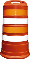 PRO-SAFE - 40" High x 36" Wide Reflective Channelizer Drum - High Density Polyethylene (HDPE), 10 Lbs, Orange - Caliber Tooling