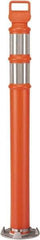 PRO-SAFE - 46" High x 4" Wide Reflective Delineator Post - High Density Polyethylene (HDPE), 5 Lbs, Orange - Caliber Tooling