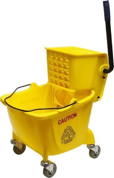 O-Cedar - 26 Qt Plastic Bucket & Wringer - 22" Long x 33" High x 14" Wide, Yellow - Caliber Tooling