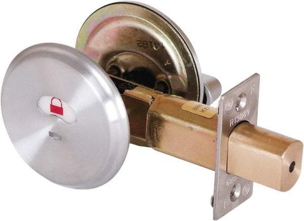 Stanley - 1-3/8 to 2" Door Thickness, Satin Chrome Finish, Single Cylinder Deadbolt - Nonhanded Handling, Key Override, Single Cylinder - Caliber Tooling