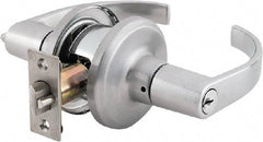 Stanley - Grade 2 Office Lever Lockset - 2-3/8 & 2-3/4" Back Set, Brass Alloy, Satin Chrome Finish - Caliber Tooling