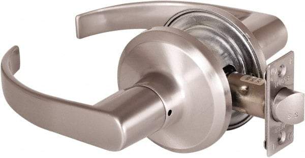 Stanley - Grade 2 Passage Lever Lockset - 2-3/8 & 2-3/4" Back Set, Keyless Cylinder, Brass Alloy, Satin Nickel Finish - Caliber Tooling