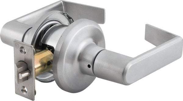 Stanley - Grade 2 Passage Lever Lockset - 2-3/8 & 2-3/4" Back Set, Keyless Cylinder, Brass Alloy, Satin Chrome Finish - Caliber Tooling