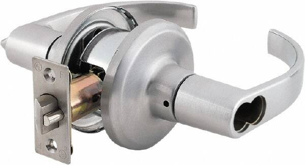 Stanley - Grade 2 Office Lever Lockset - 2-3/8 & 2-3/4" Back Set, Brass Alloy, Satin Chrome Finish - Caliber Tooling