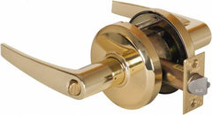 Stanley - Grade 2 Entrance Lever Lockset - 2-3/4" Back Set, Key In Lever Cylinder, Brass Alloy, Bright Brass Finish - Caliber Tooling