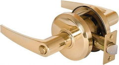 Stanley - Grade 2 Privacy Lever Lockset - 2-3/4" Back Set, Keyless Cylinder, Brass Alloy, Bright Brass Finish - Caliber Tooling