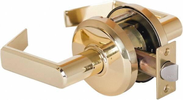 Stanley - Grade 2 Passage Lever Lockset - 2-3/4" Back Set, Keyless Cylinder, Brass Alloy, Bright Brass Finish - Caliber Tooling