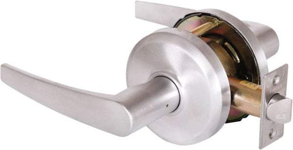 Stanley - Grade 2 Passage Lever Lockset - 2-3/4" Back Set, Keyless Cylinder, Brass Alloy, Satin Chrome Finish - Caliber Tooling