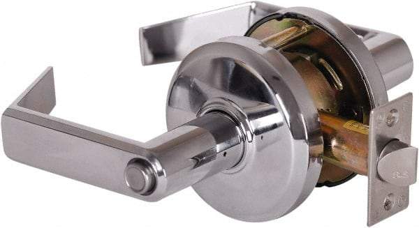 Stanley - Grade 2 Privacy Lever Lockset - 2-3/4" Back Set, Keyless Cylinder, Brass Alloy, Bright Chrome Finish - Caliber Tooling