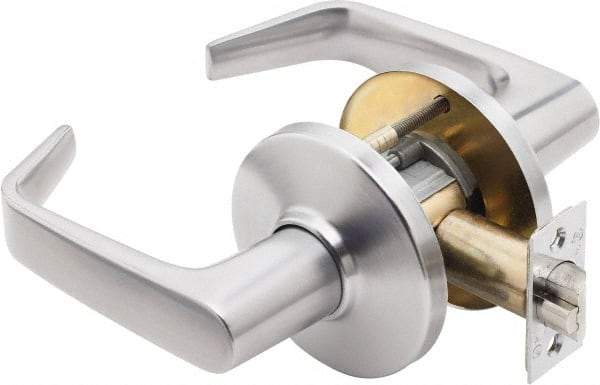 Best - Grade 1 Passage Lever Lockset - 2-3/4" Back Set, Keyless Cylinder, Brass Alloy, Satin Chrome Finish - Caliber Tooling