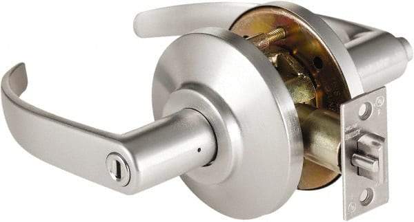 Best - Grade 2 Passage Lever Lockset - 2-3/4" Back Set, Keyless Cylinder, Brass Alloy, Satin Chrome Finish - Caliber Tooling