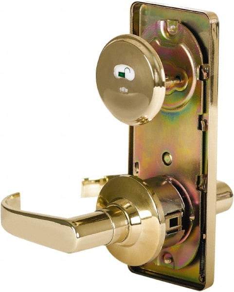 Stanley - Grade 2 Passage Lever Lockset - 2-3/4" Back Set, Keyless Cylinder, Brass Alloy, Bright Brass Finish - Caliber Tooling