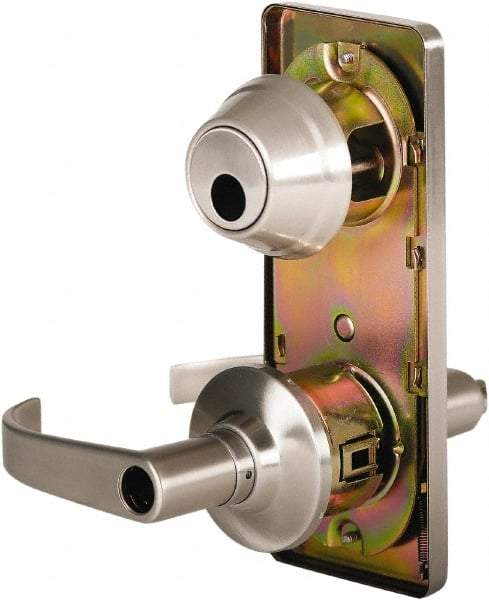 Stanley - Grade 2 Entry Lever Lockset - 2-3/4" Back Set, Key In Lever Cylinder, Brass Alloy, Nickel Finish - Caliber Tooling