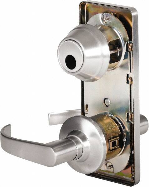 Stanley - Grade 2 Passage Lever Lockset - 2-3/4" Back Set, Keyless Cylinder, Brass Alloy, Satin Chrome Finish - Caliber Tooling