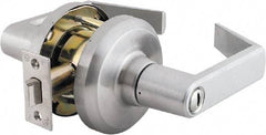 Stanley - Grade 1 Privacy Lever Lockset - 2-3/4" Back Set, Keyless Cylinder, Brass Alloy, Satin Chrome Finish - Caliber Tooling