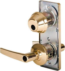 Stanley - Grade 2 Entry Lever Lockset - 2-3/4" Back Set, Key In Lever Cylinder, Brass Alloy, Bright Brass Finish - Caliber Tooling